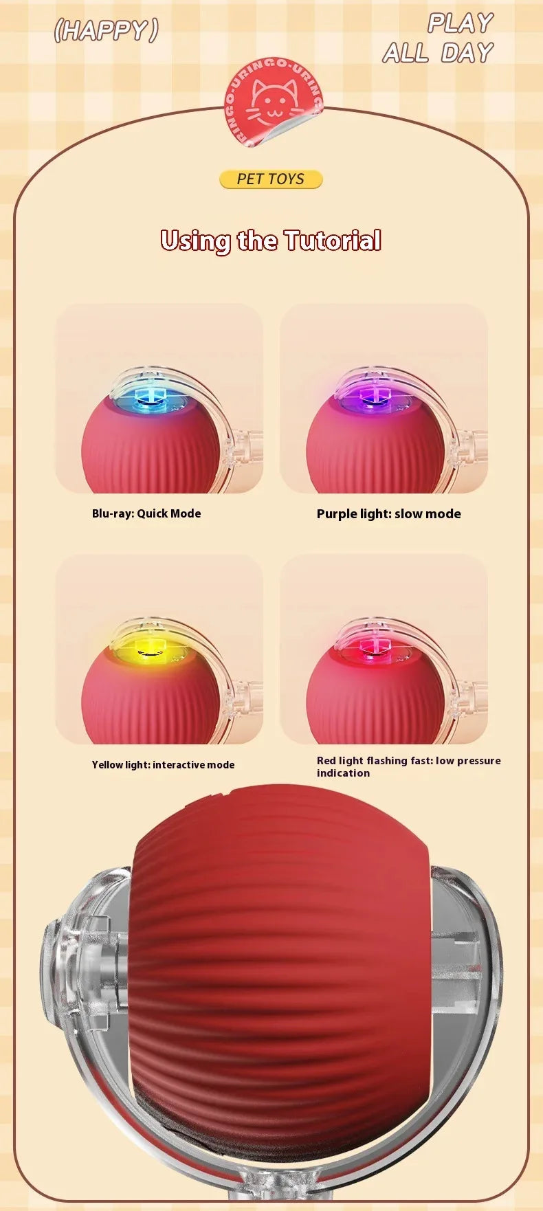 Interactive Smart LED Cat Ball Toy – Motion Activated Chase Toy