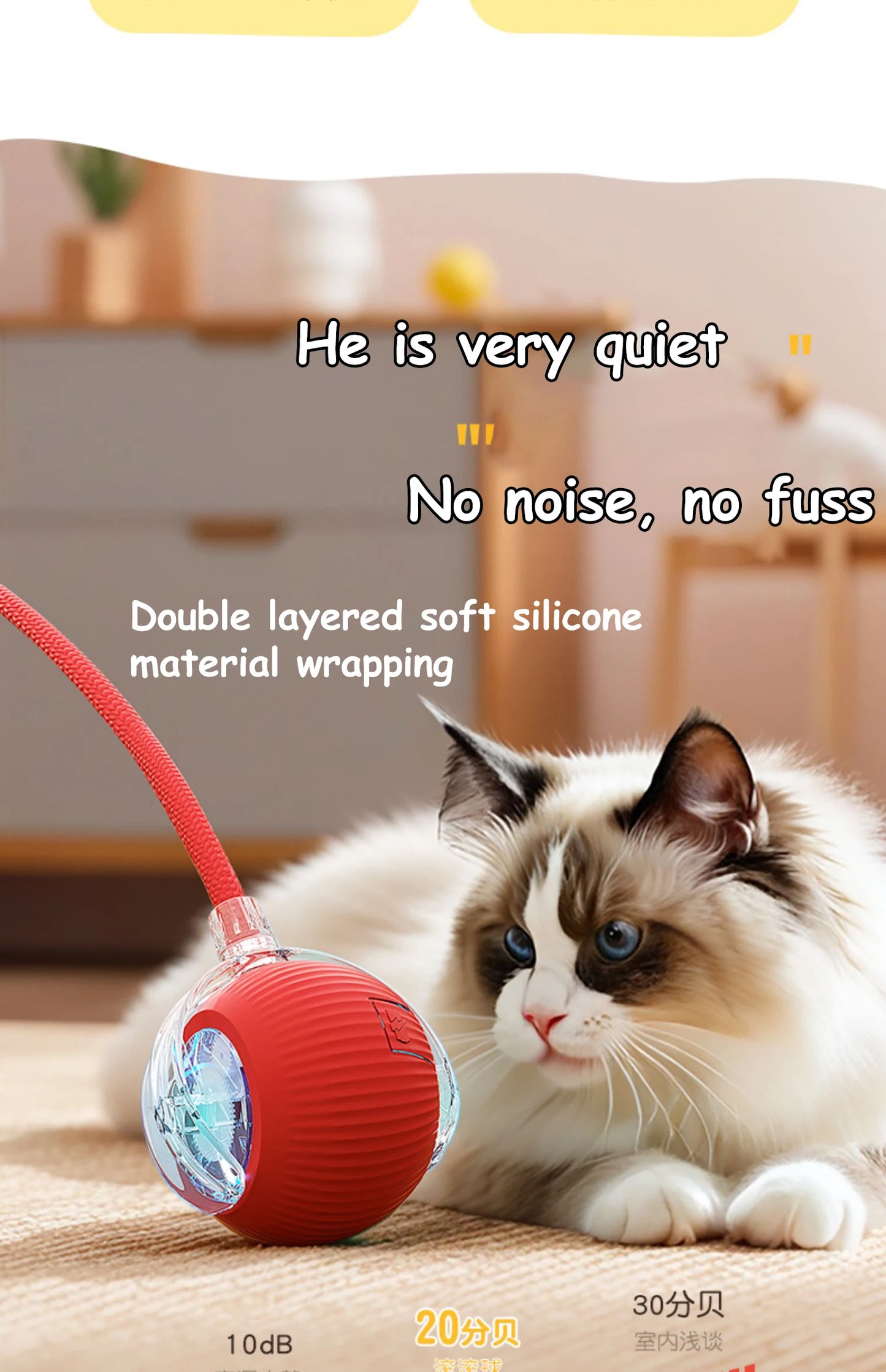 Interactive Smart LED Cat Ball Toy – Motion Activated Chase Toy