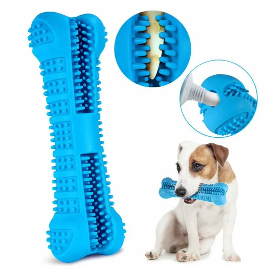 Dental cleaning dog chew toy designed to freshen breath