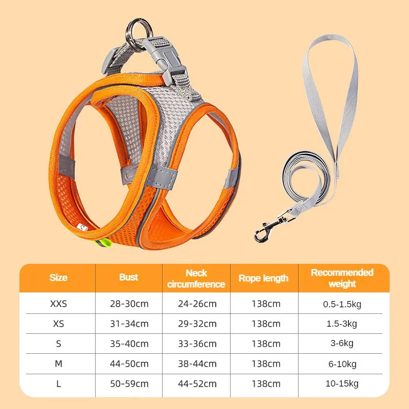 Breathable Dog Harness – Adjustable No-Pull Mesh Vest