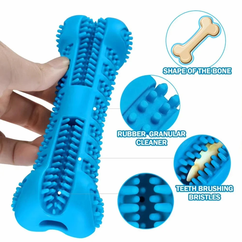 Dog dental toy helping reduce plaque and tartar