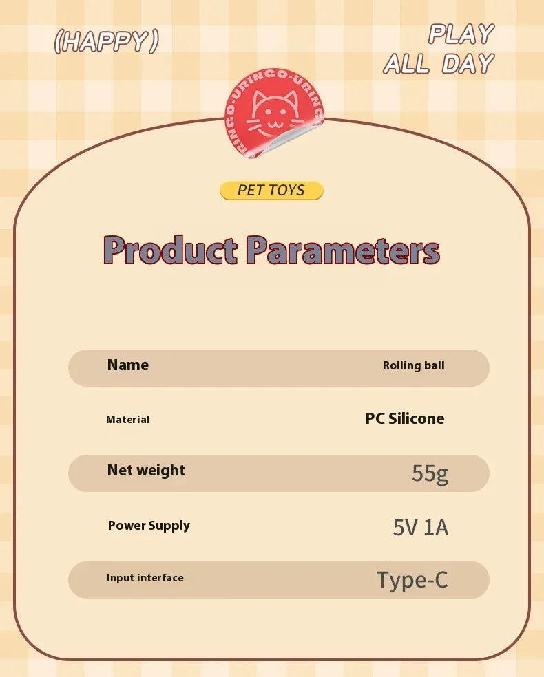 Interactive Smart LED Cat Ball Toy – Motion Activated Chase Toy